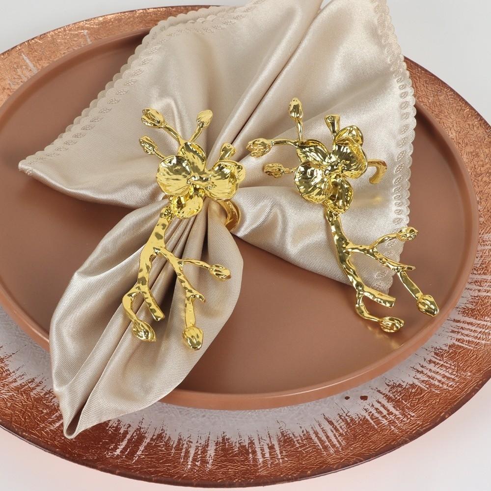 2PCS Luxury Plum Blossom Napkin Ring Elegant Serviette Ring Creative Table Napkin Holder  Banquet