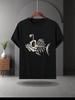 Fashionable Print UnisexS RoundNeck ShortSleeve Shirt With A Cool Street Style Suitable For Young