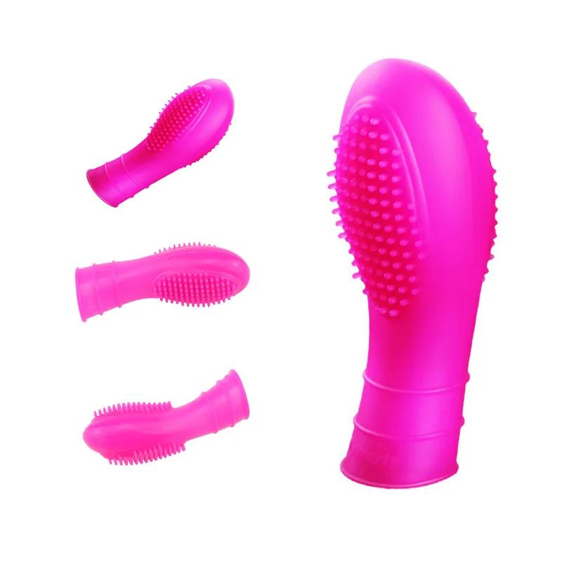 Guante de masaje vibrador masturbador femenino manga de dedo masaje de punto G estimulación del clítoris orgasmo erótico juguete sexy para lesbianas adultas
