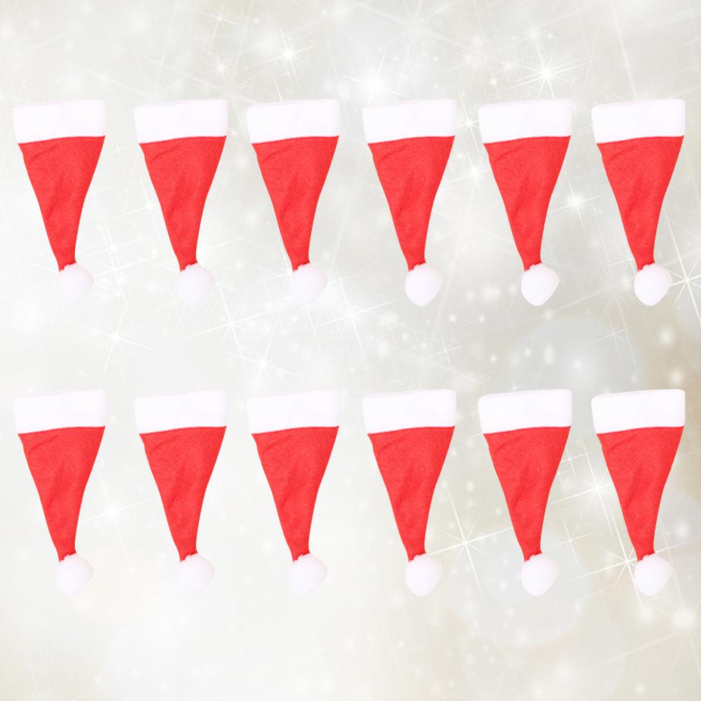 20Pcs Mini Santa Hat Christmas Tableware Covers Material Bright Decoration Gift Favor Tableware Cover