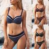 Women's Fashion Polka Dot Backless Hard Covered Sexy Split Bikini Swimsuit