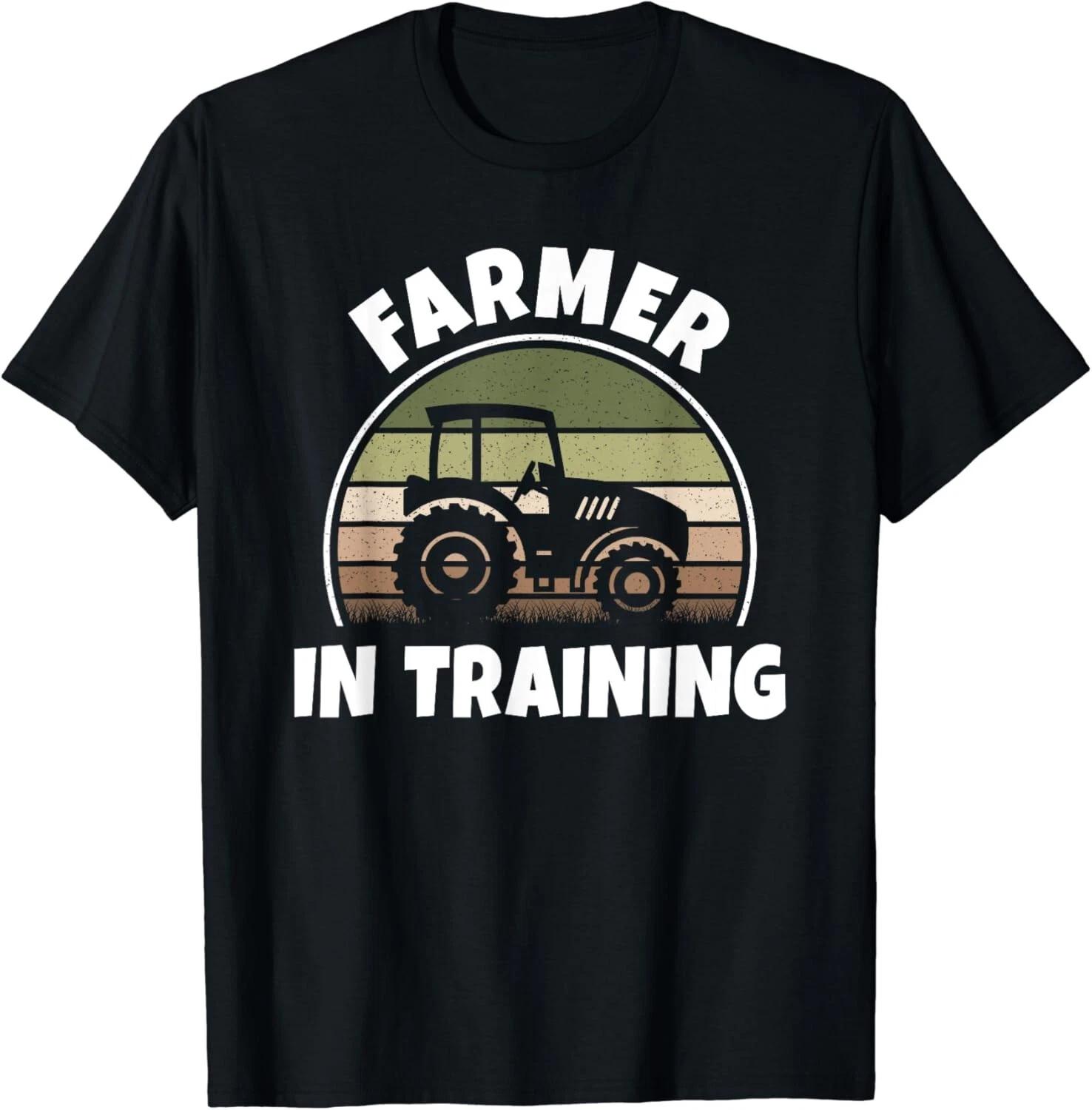 Farmer In Training Tractor Funny Farming Agriculture Gift Unisex T-Shirt L