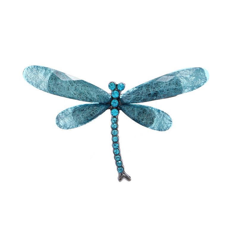 Creative and literary simplicity Crystal Dragonfly brooch Femininity versatile personality pin Silk scarf buckle Retro suit accessories