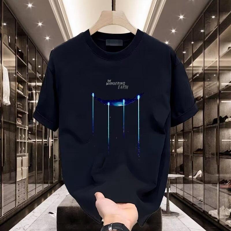 Short Sleeve T-Shirt Men'S Cotton Casual Top Trendy Brand Loose Versatile Crew Neck Half-Sleeve T-Shirt