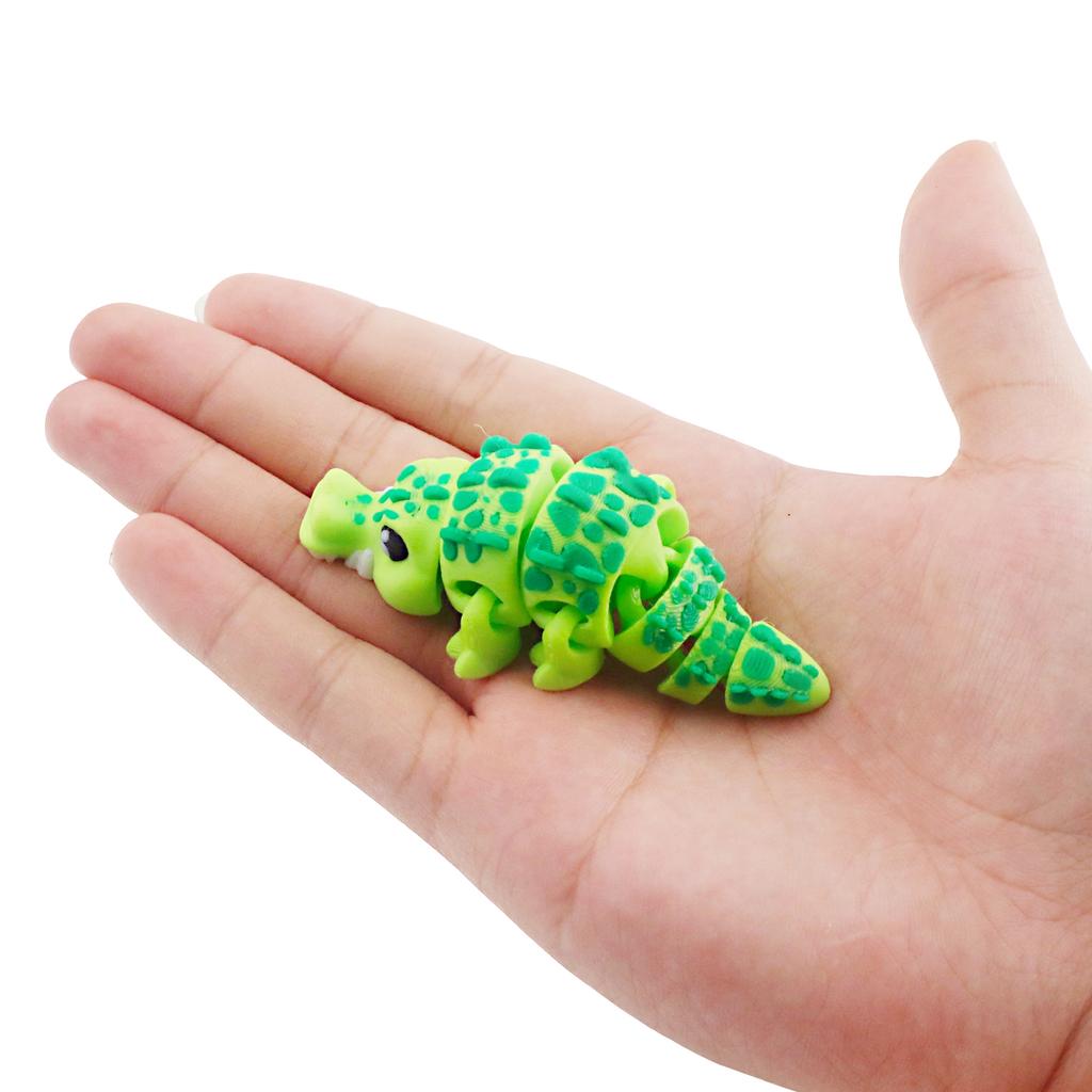 3D Printed Prickly Little Crocodile, Cute Figurine Toy With Movable Joints, Desktop Cute Little Crocodile Ornament