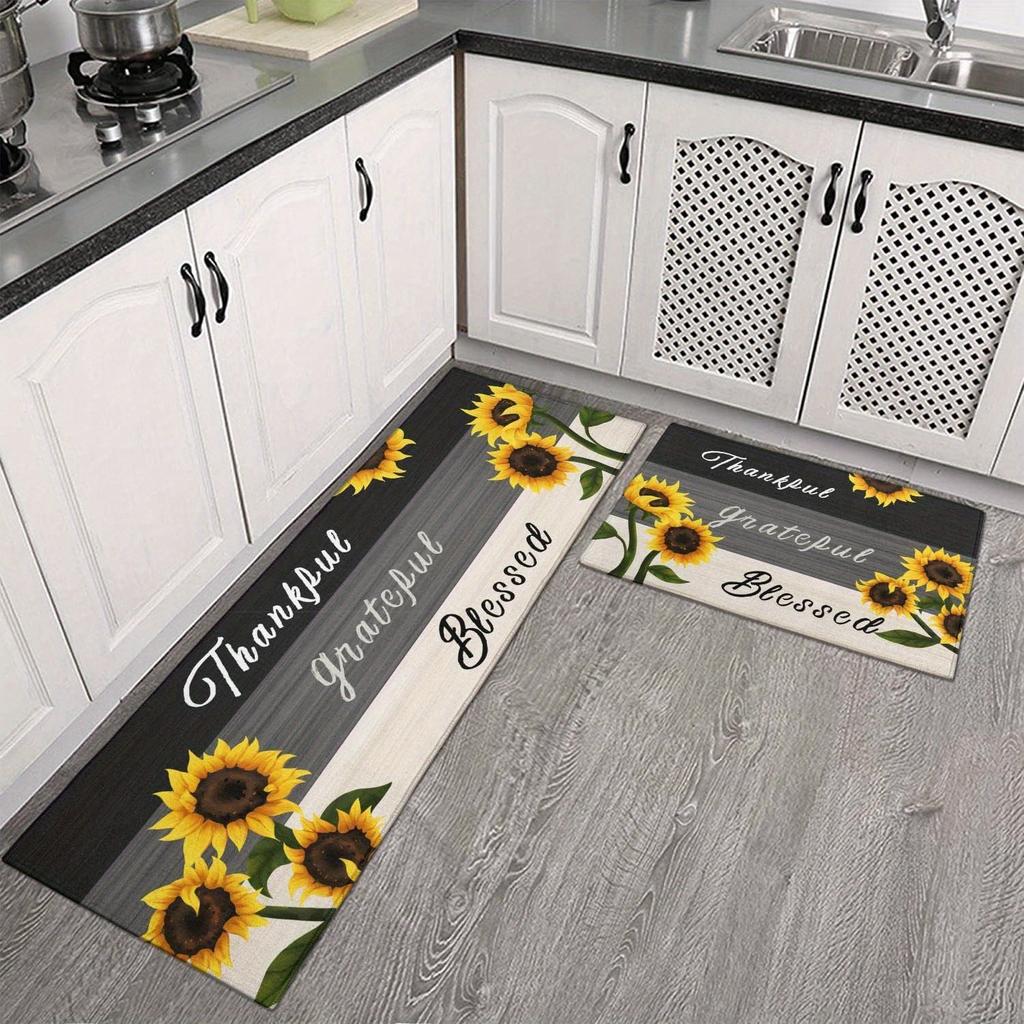 Kitchen, Laundry Room Floor Mats, Bathroom New Flannel Water-Resistant Soft Rug Dust-proof Toilet Treads Home Decorations