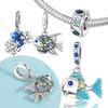 New 925 Silver Deep Sea Colorful Fish Pendant Charms Beads Suitable for Bracelet DIY Jewelry Gifts for Women
