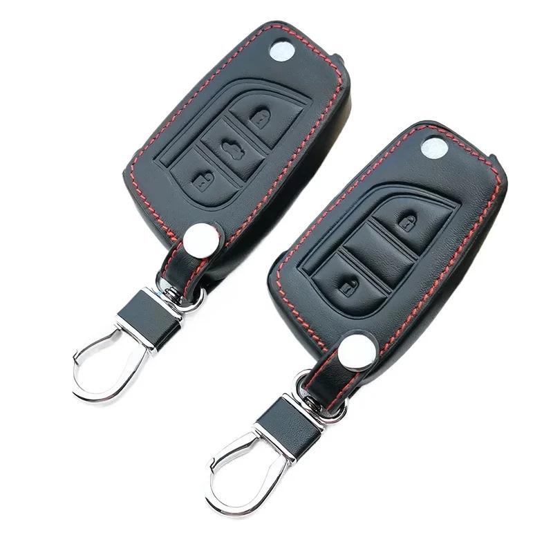 Genuine Leather Smart Key Cover for Toyota Corolla, Camry, Highlander, Levin, RAV4