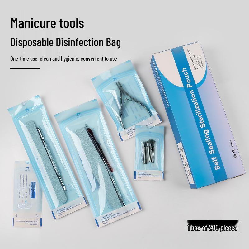 Samouzavírací sterilizační sáček odolný vůči vysokým teplotám pro manikúrní nástroje