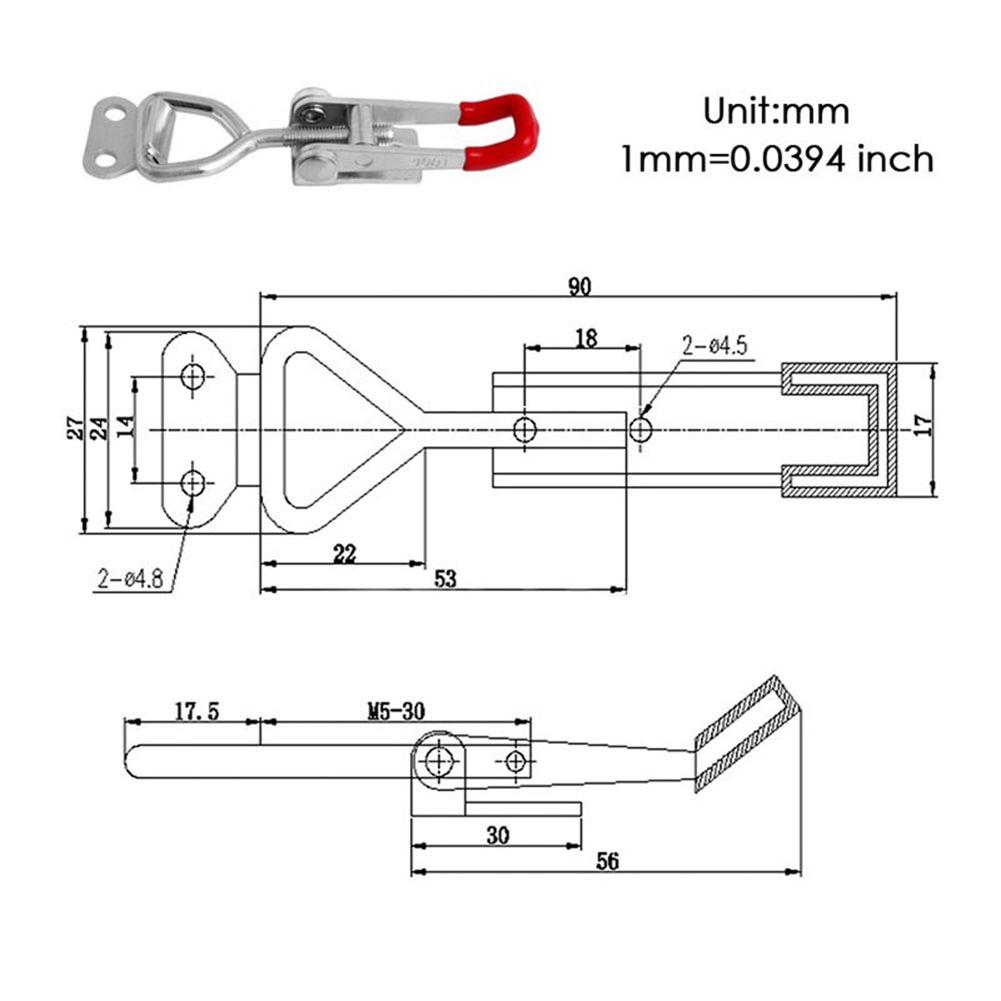 1pcs 100Kg Quick Toggle Clip Clamp Heavy Duty Bench Clamp For Drawer Box Chest Tool Holding Down Sheet Metal Hand Tools China Mainland