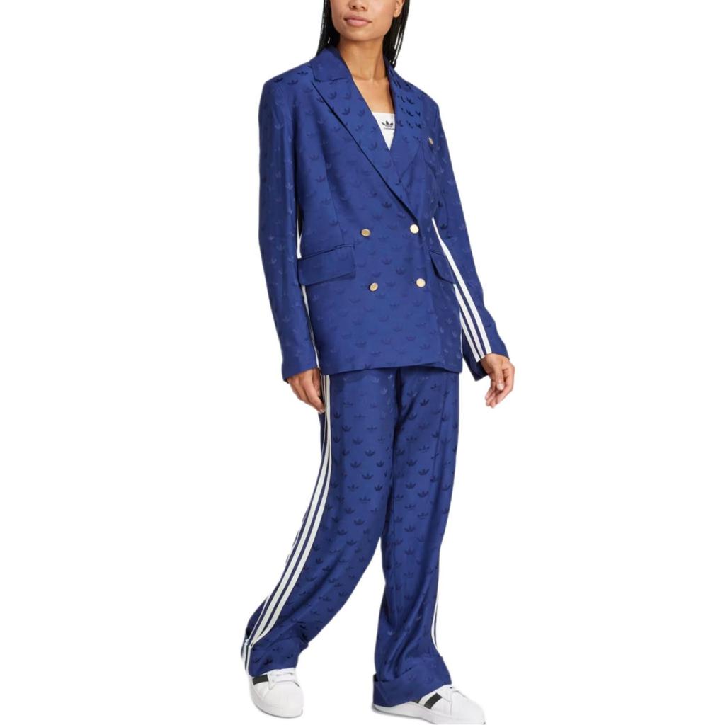 adidas Originele Premium Geweven Jacquard Trainingsbroek Met All-Over Logo Design Dames Broek Marineblauw IX0938