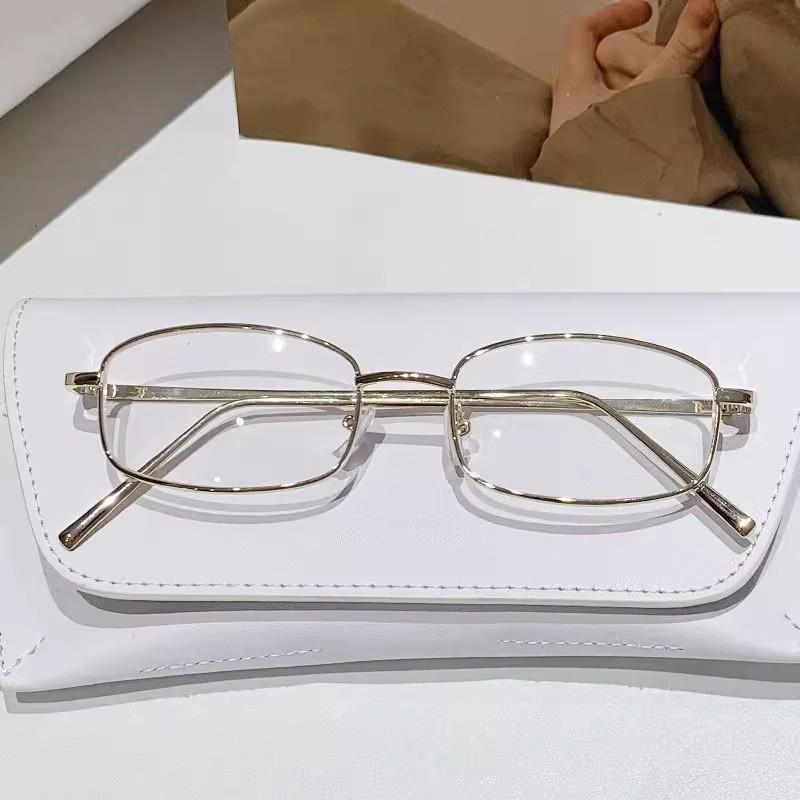 Y2K Harajuku Retro Small Square Frame Glasses for Women Metal Eyeglasses Clear Reading Spectacle Blue Light Blocking Eyewear
