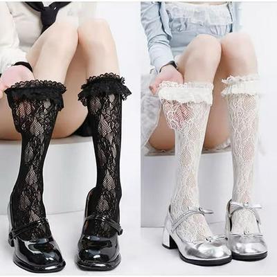 Japanische Lolita Spitzen-Wadenstrümpfe - Trendiger Sommer-Akademie-Stil für Damen