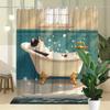 Comfortable Cat Shower Curtain Modern Relaxing Bathroom Decorative Shower Curtain 180X 180Cm With 12 Hooks
