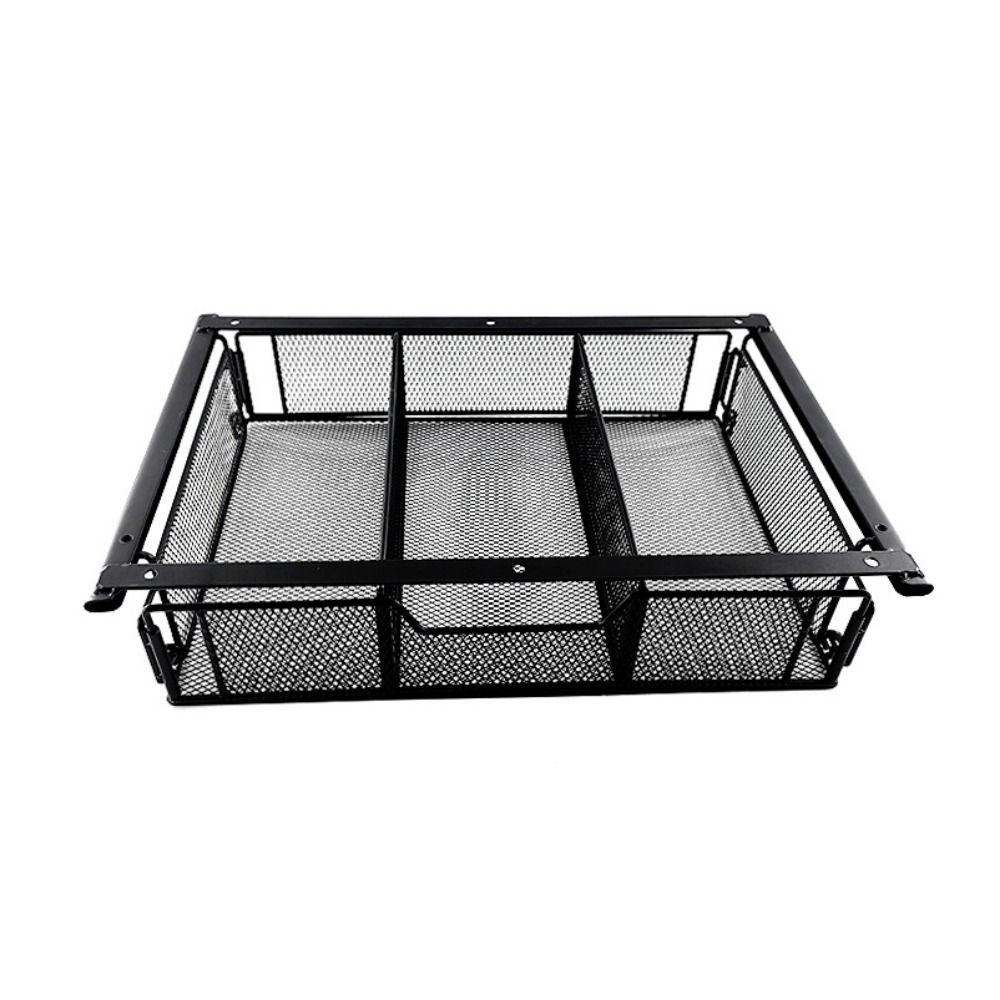 Slide-Out Desktop Organizer Large Capacity Metal Storage Basket Under Desk Drawer  Classroom