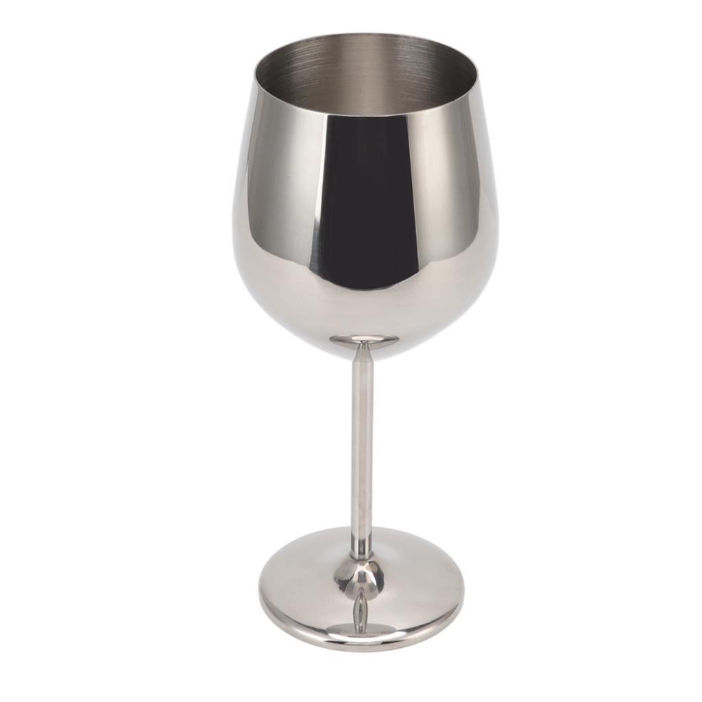 Metal Wine Goblet Stainless Steel Elegant High Hardness Widely Used Metal Wine Glass for Party Wedding Banquet Silver