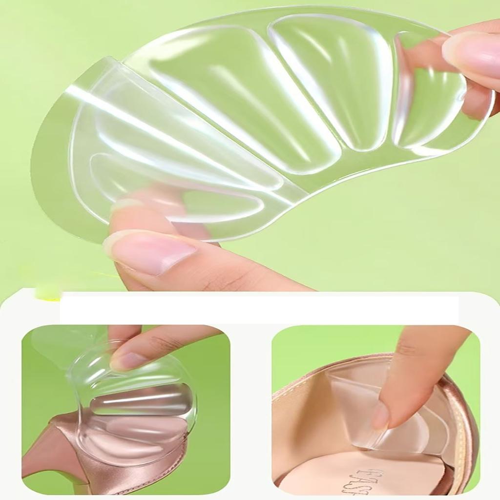 6pcs of Anti-wear Foot Pad for The Forefoot and Heel, - Universal Transparent Gel Insole, Comfortable Insole for Standing, Hiking, Dancing, Sports