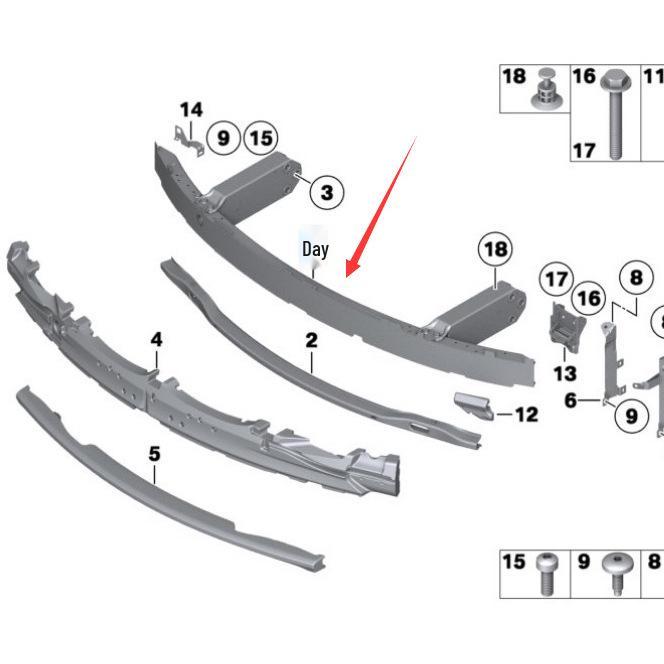 51117183853: Aluminum Front Bumper Skeleton for BMW 7 Series F01/F02