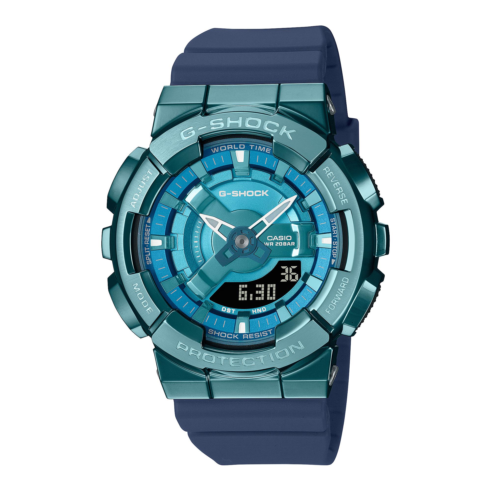 

Casio G-SHOCK Men s Stainless Steel 200M Water Resistant Analog Shock Resistant Quartz Watch GM-S110LB-2A синий