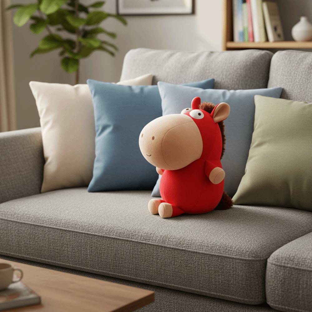 2 in 1 Deformable Horse U-shaped Pillow Skin-friendly Soft Office Nap Pillow Cartoon Foam Particle Sleep Pillow Business Trip