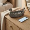Resin Entryway Key Tray Dragon Boat Storage Case, Decorative Space Saving Desktop Jewelry Bowl Organizer, Matte Finish Sculpture for Home Office