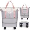 Expandable Rolling Duffle Bag with Wheels Foldable Travel Luggage Bag for Women and Men