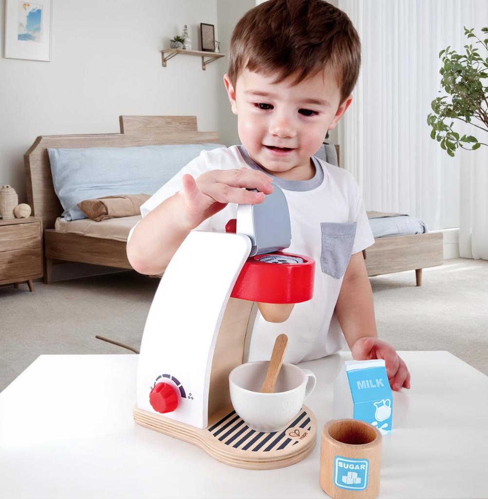 Hape Pretend Coffee Machine X X Cm Ages 3 and Up Wooden Pretend Toy E3146 17.5 19.6 10.6