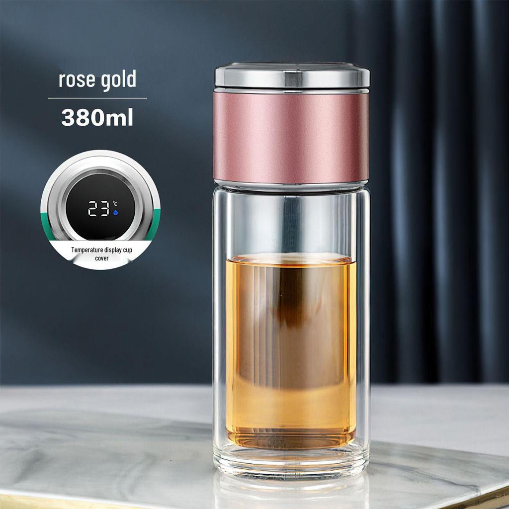 Mini Teacup with Double Layer Insulation and Tea-Water Separation – Portable Travel Glass
