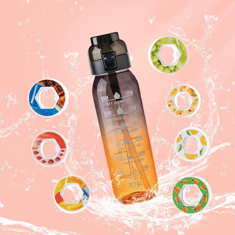 Fruit-Flavored Zero Calorie Water Bottle with Pop-Up Lid and Aroma Ring