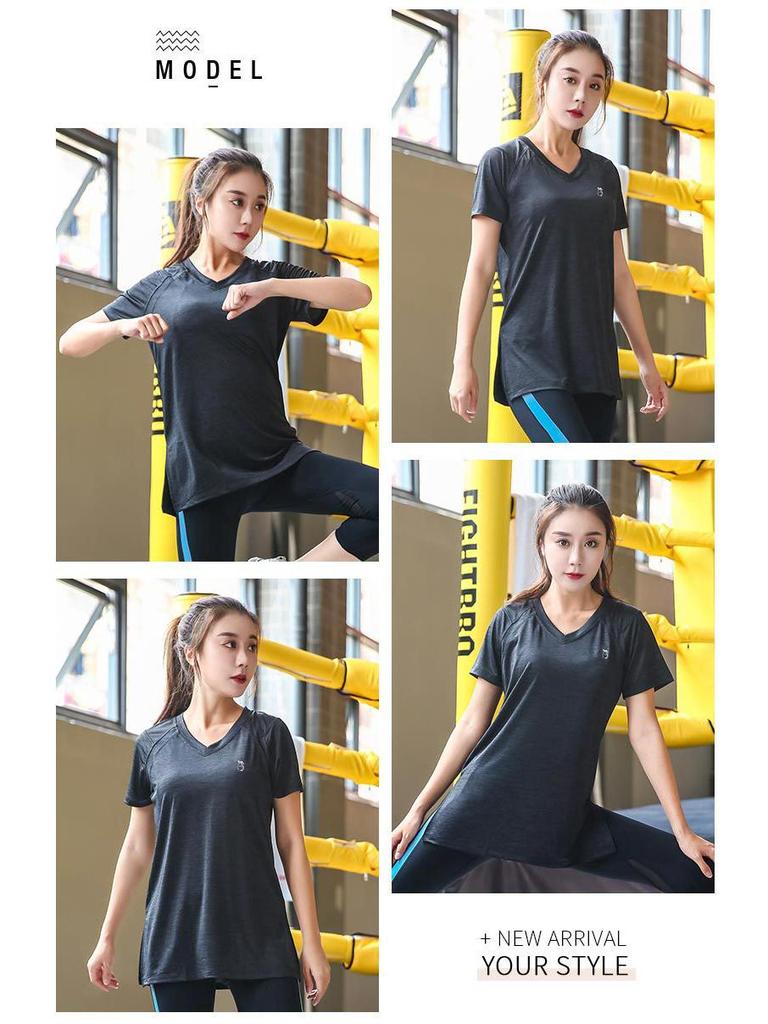Women's Plus Size Quick-Dry Yoga T-Shirt - Summer Gym Loose Fit Running Top for Weight Loss
