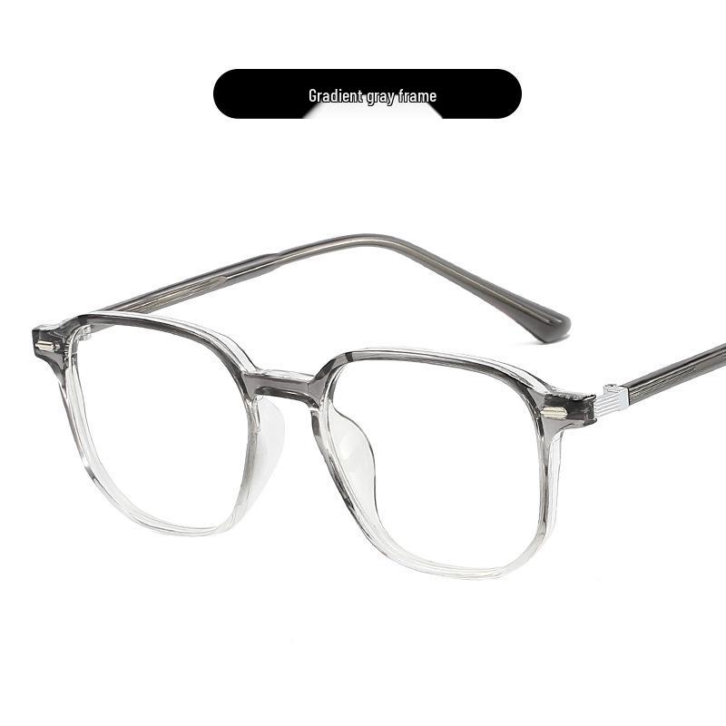 Women's Korean Polygonal Glasses, Myopia/Plano Lenses, Anti-Blue Light, Slimming for Large Faces, TR90 Bare Face Frame