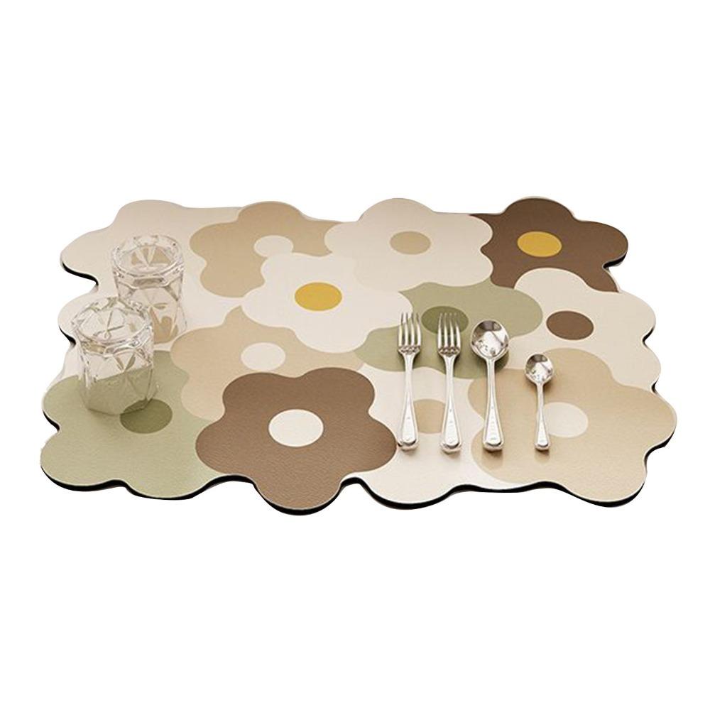11.8 X 15.7in Dish Drying Mat Heat Resistance Anti Slip Dishes Drying Pad Refreshing Elegant Dish Drain Mat