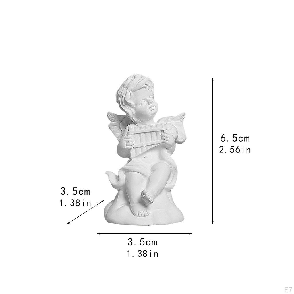 Cherub Figurine Little Angel Statue Crafts Resin Mini Sculpture Tabletop Decoration for Desk Hotel