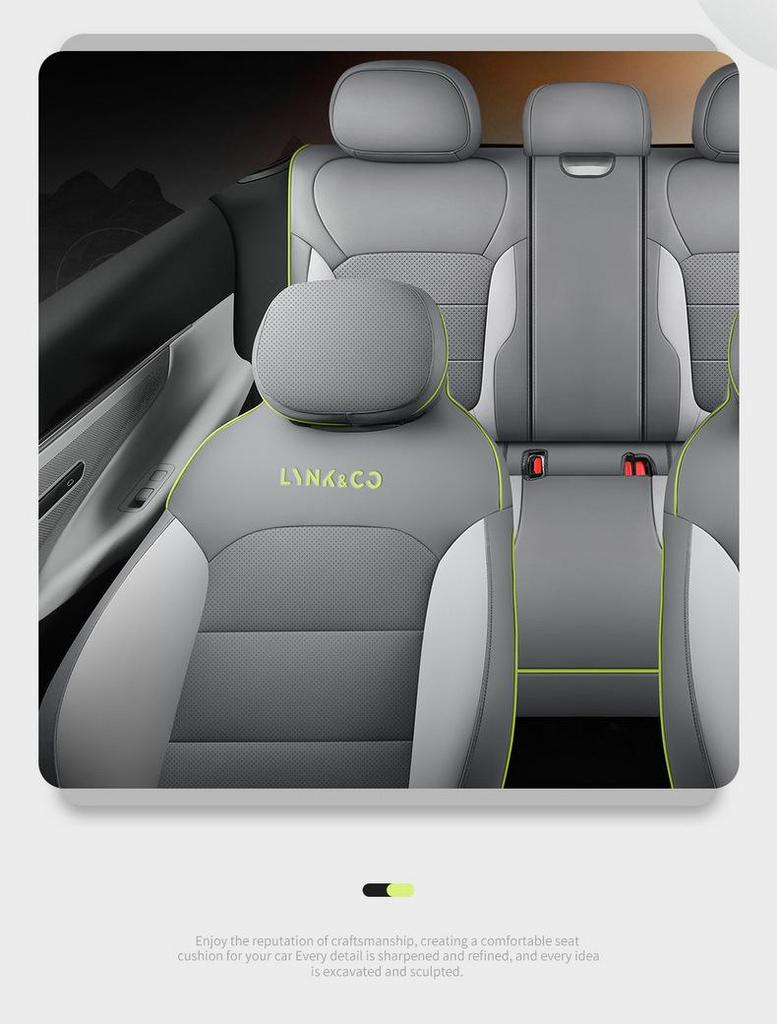 Lynk&Co 08 Seat Cover: 2025 Perf Leather, Breathable, Full Coverage, for 120km Long-Range Pro Model