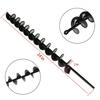 Earth Auger Drill Bit 2" × 24" For Garden Post Fence Post Hole Digger Black