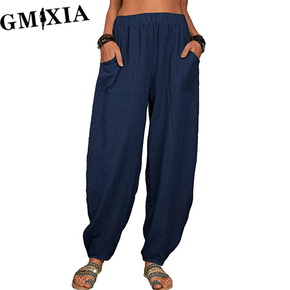 GMXIA Damenmode Lässige Hosen und Caprihosen mit einfarbigem Druck