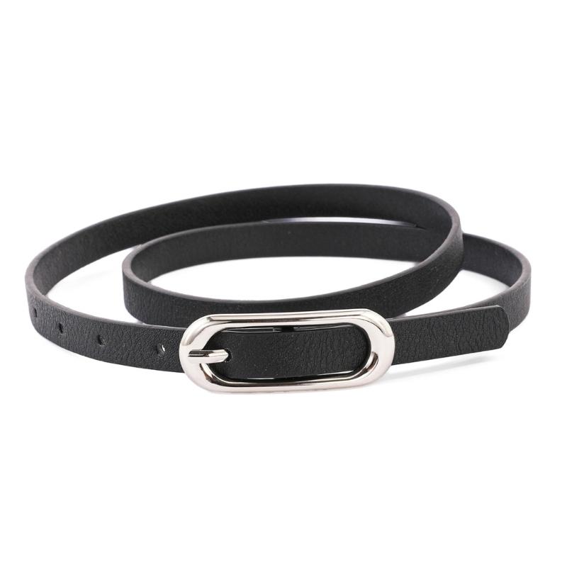 Slim Adjustable PU Waist Belt For Women Stylish Waistband Accessory Classical Black Elegant Fashion Design