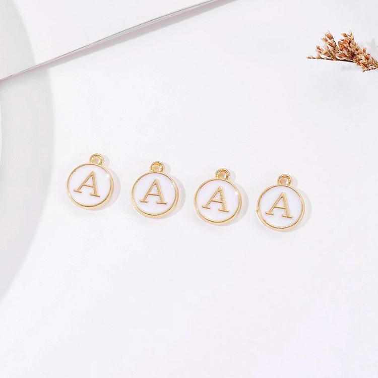 DIY Koreanischer Buchstaben Zubehör Bausatz: 26 Alphabetanhänger für Schülerinnen - Doppelseitig, Webmaterialien mit großem Loch