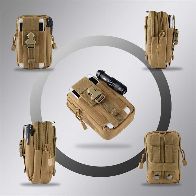1 PCS Tactical Molle Pouch Waist Bag EDC Outdoor Gear Utility Belt Bag With Cell Phone Holder Gadget Pocket For Men Women