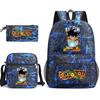 Dragon Ball Z Printed Backpack Set 3-Piece Casual School Bag For Boys And Girls Youth With Pencil Case Shoulder Bag