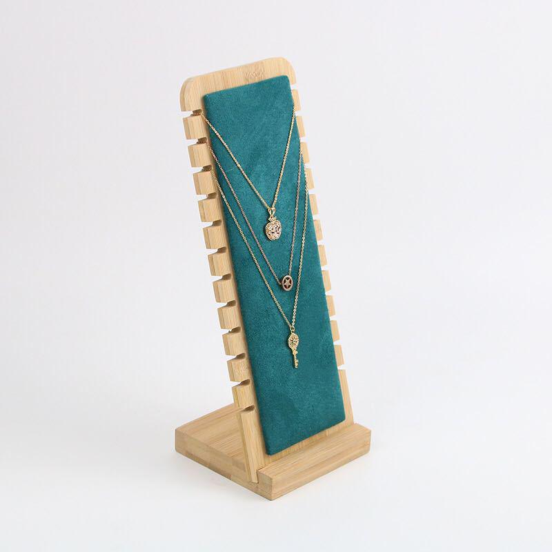 European Style Vertical Bamboo Necklace Display Stand for Jewelry and Pendants