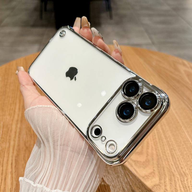 Coque Ultra Mince Transparente Semi-enveloppante Pour iPhone 17 Air 16 15 14 Plus 13 11 12 16 17 Pro Max Housse de Protection en Verre pour Appareil Photo