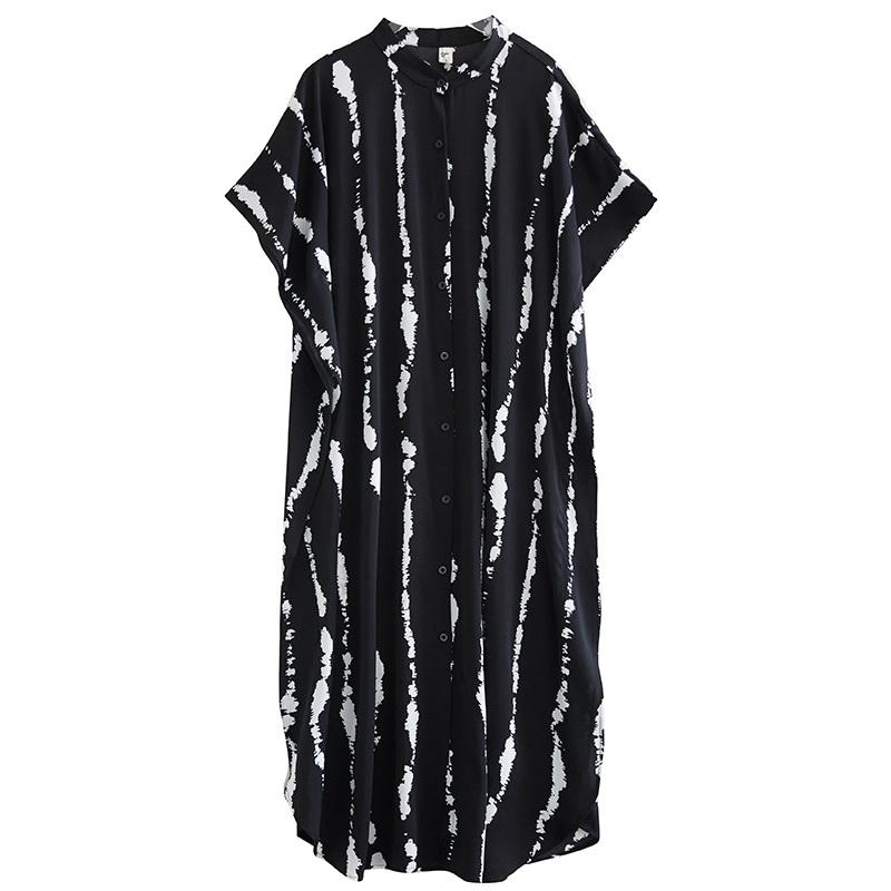 Short Sleeve Plus Size Vintage New In Dresses for Women Casual Loose Long Summer Shirt Dress