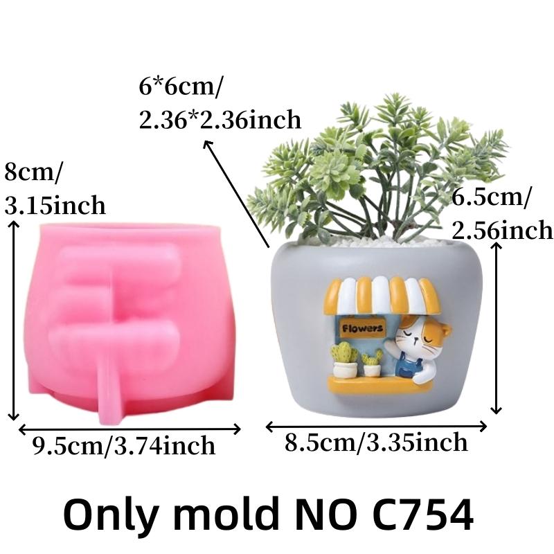 

Panda Bakery суккулентное растение цветочный горшок силиконовая форма кошка кофейня коробка для хранения бетон цемент форма чашка для свечи гипсовая форма