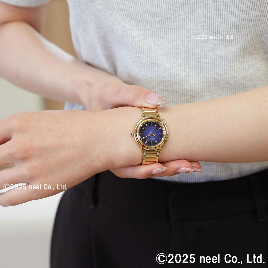 Citizen Limited Edition Waterproof ARCLY Blue and Solar Gold EM1099-57L Women's Diamond-Electric Eco-Drive Watch, Collection, Gold, Powered,