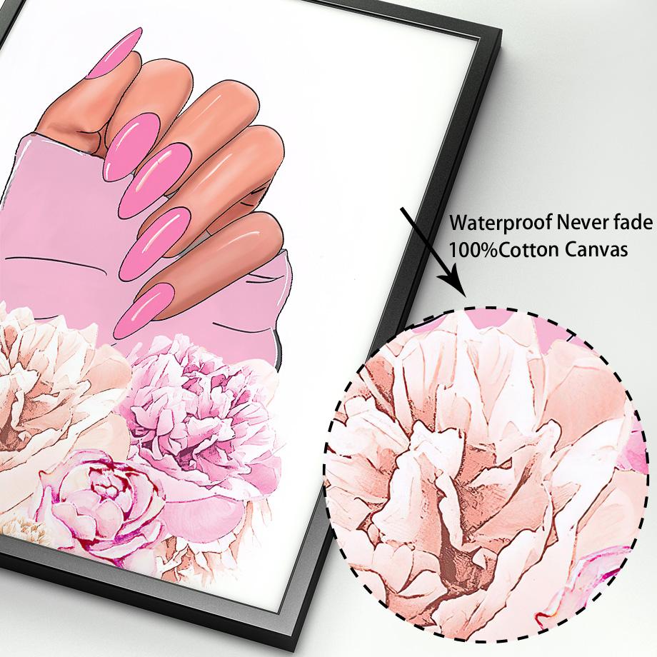 Nagel Salon Studio Galerie Nordic Poster Luxus Lange Nagel Wand Kunstdruck Leinwand Malerei Schönheit Decor Bilder Für Wohnzimmer