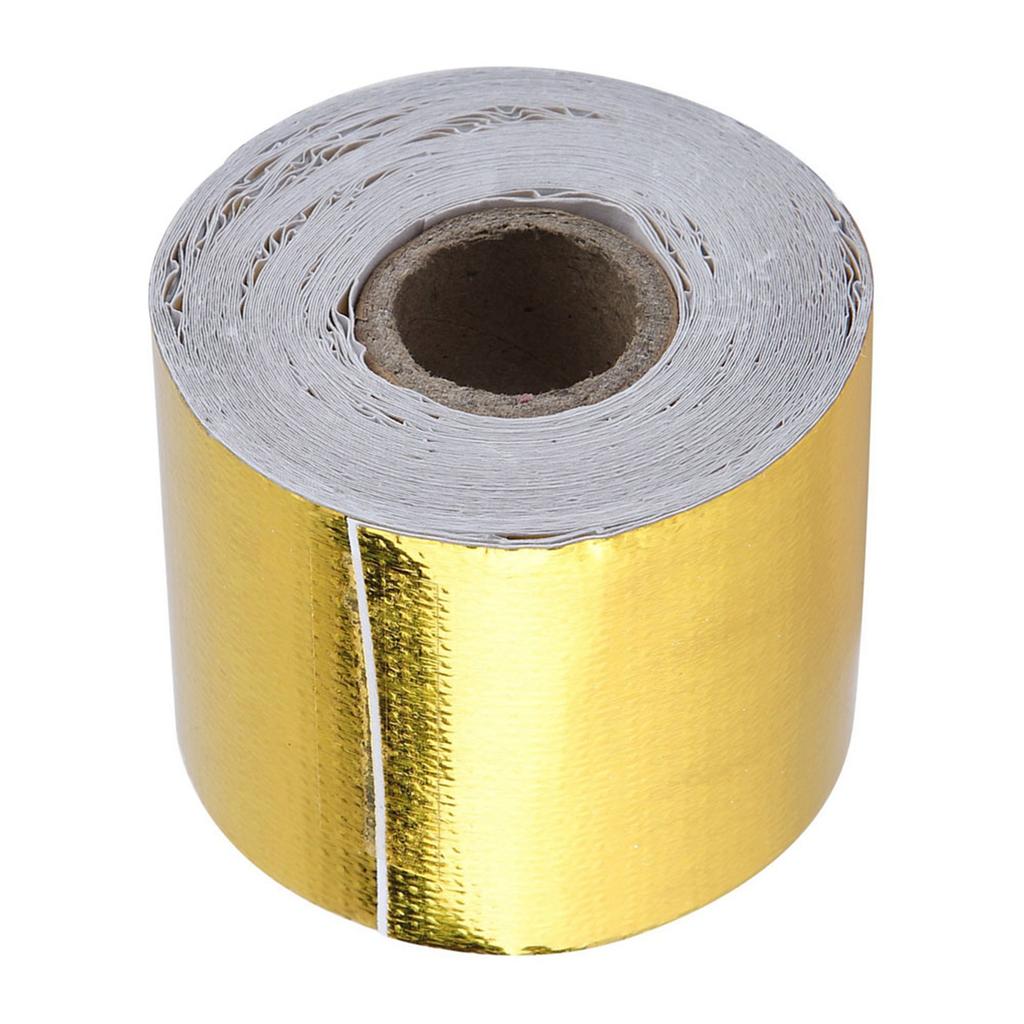 1 Roll Golden Car Aluminum Foil Adhesive Reflective Heat Shield Wrap Tape (10m * 5cm)