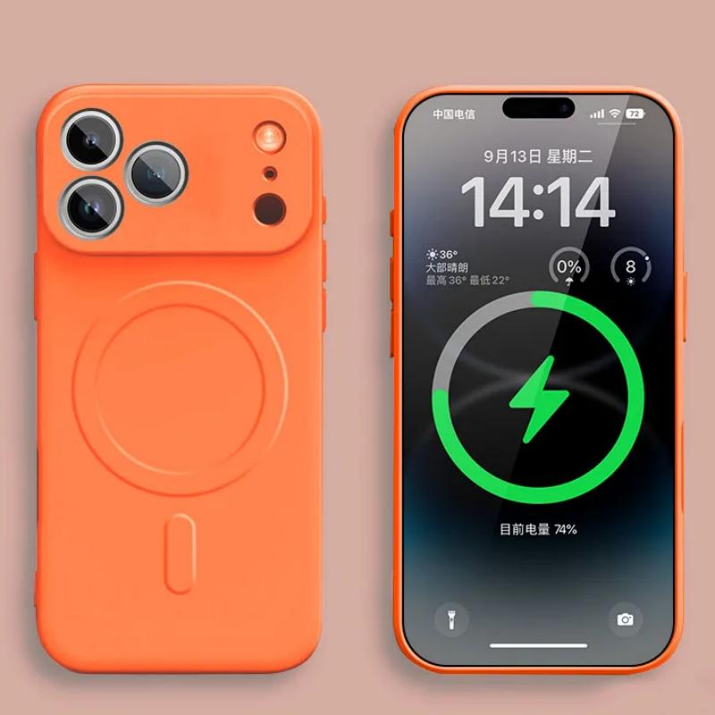 For iPhone 17 Pro Max 17 Air 17Pro Case Magnetic Cover for Mag-safe Liquid Silicone Velvet Lining All-round Camera Protect Shell