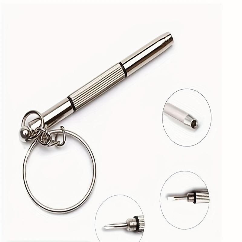 3-in-1 Portable Eyeglass Screwdriver Keychain - Ultimate Repair Tool for Glasses, Watches & More, Durable Metal, No Power Needed, Compact Design