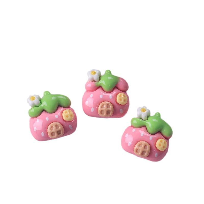 Erdbeer Häschen Haus Harz Haarspange & Schmuck DIY Zubehör für Kinder